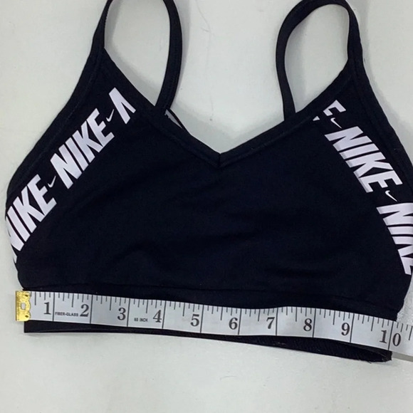 Nike Black Sports Bra with V-Neck and Elastic Band - Picture 3 of 6